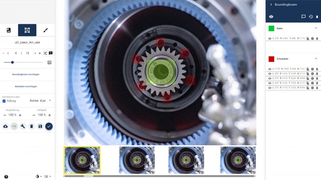 RCV-Labeltool zum Auszeichnen prüfrelevanter Objekte Bild: Robotron Datenbank-Software GmbH