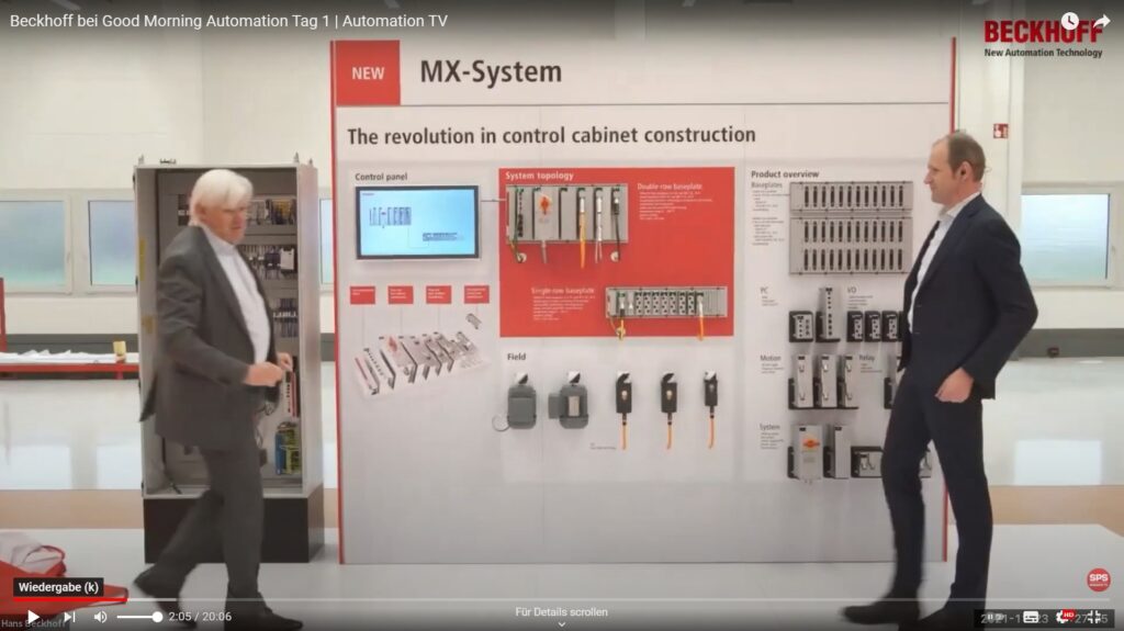 Weltpremiere im Livestream: Hans Beckhoff enthüllte das neue MX-System in der Good-Morning-Automation-Show. Bild: TeDo Verlag GmbH