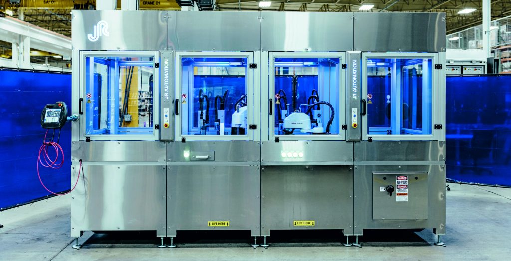 JR Automation entwickelte FlexChassis als modulare Automatisierungsplattform - hier im Bild mit vier Modulen -, welche die Time-to-Market für maßgeschneiderte Kundensysteme beschleunigt. Bild: Beckhoff Automation GmbH & Co. KG
