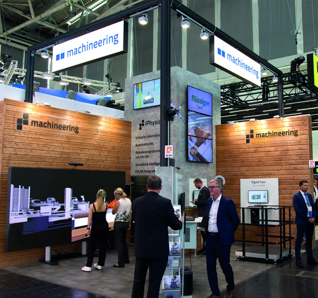 Unter dem Motto 'iPhysics goes Cloud' werden auf dem Stand von Machineering auf der SPS alle Exponate komplett in der Cloud simuliert. Bild: Machineering GmbH & Co. KG