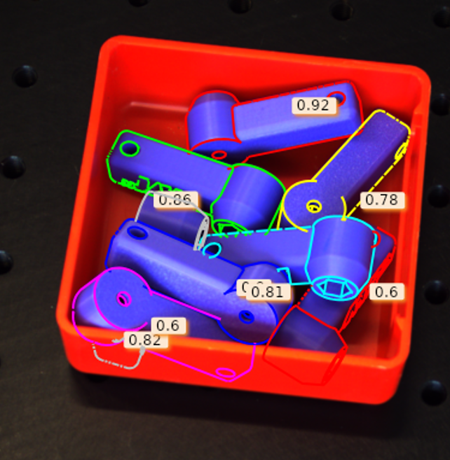 Bild 1 | 3D Matching kombiniert Deep Learning mit regelbasierten Verfahren und erreicht äußerst robuste Erkennungsraten.
Die Technologie nutzt mehrere 2D-Bilder, um die 3D-Position von Objekten zu bestimmen. Bild: MVTec Software GmbH