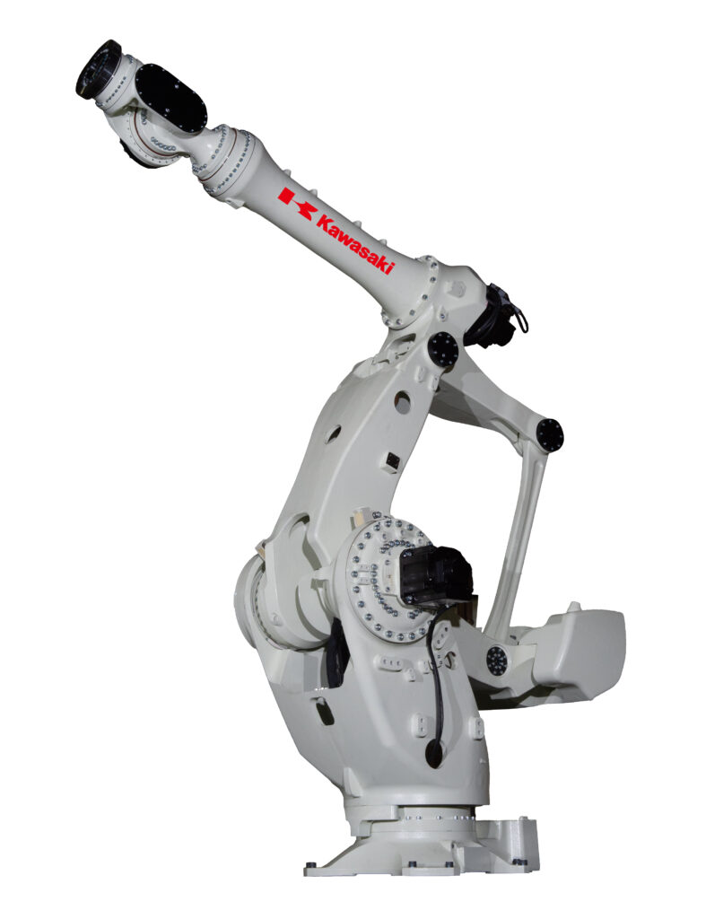 Im Zentrum des Messeauftritts von Kawasaki Robotics steht des neue Robotermodell MXP710L mit 710kg Tragkraft.
Bild: Kawasaki Robotics GmbH