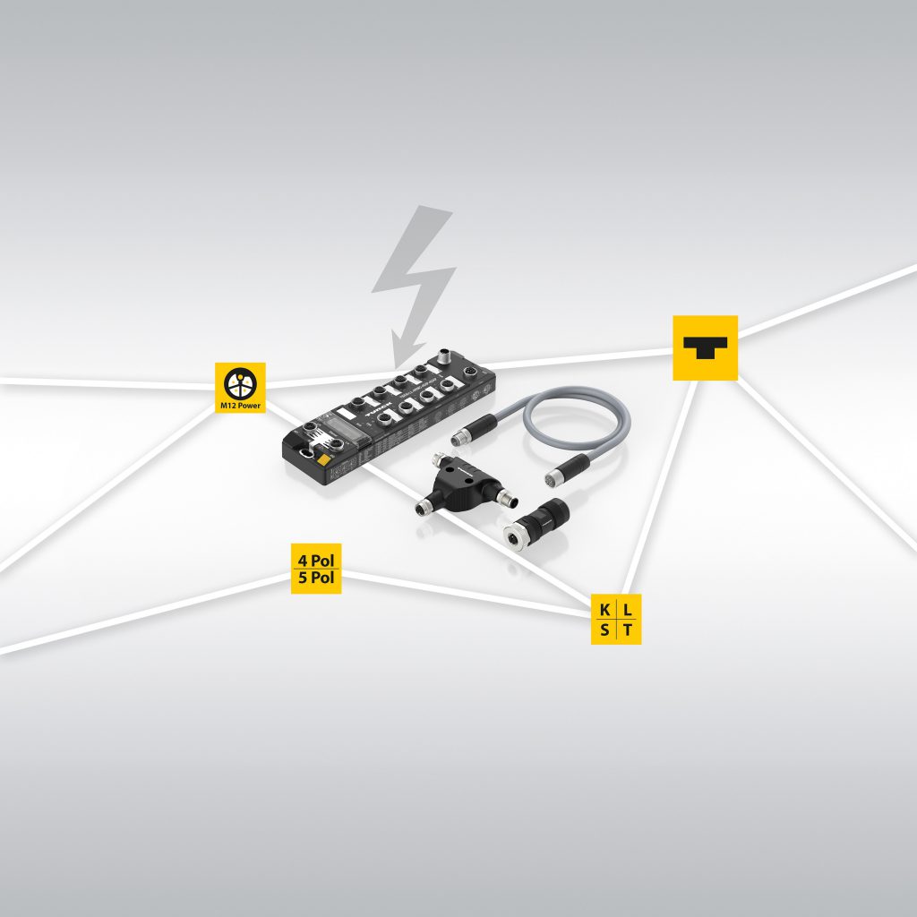 Turck bietet ein M12-Power-Komplettpaket, von Leitungen über Steckverbinder bis zu RFID- und I/O-Modulen und Netzteilen. Bild: Hans Turck GmbH & Co. KG