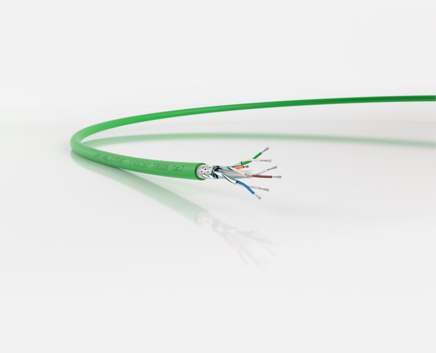 Torsionsfähiges Ethernet-Kabel mit 10GBit/s