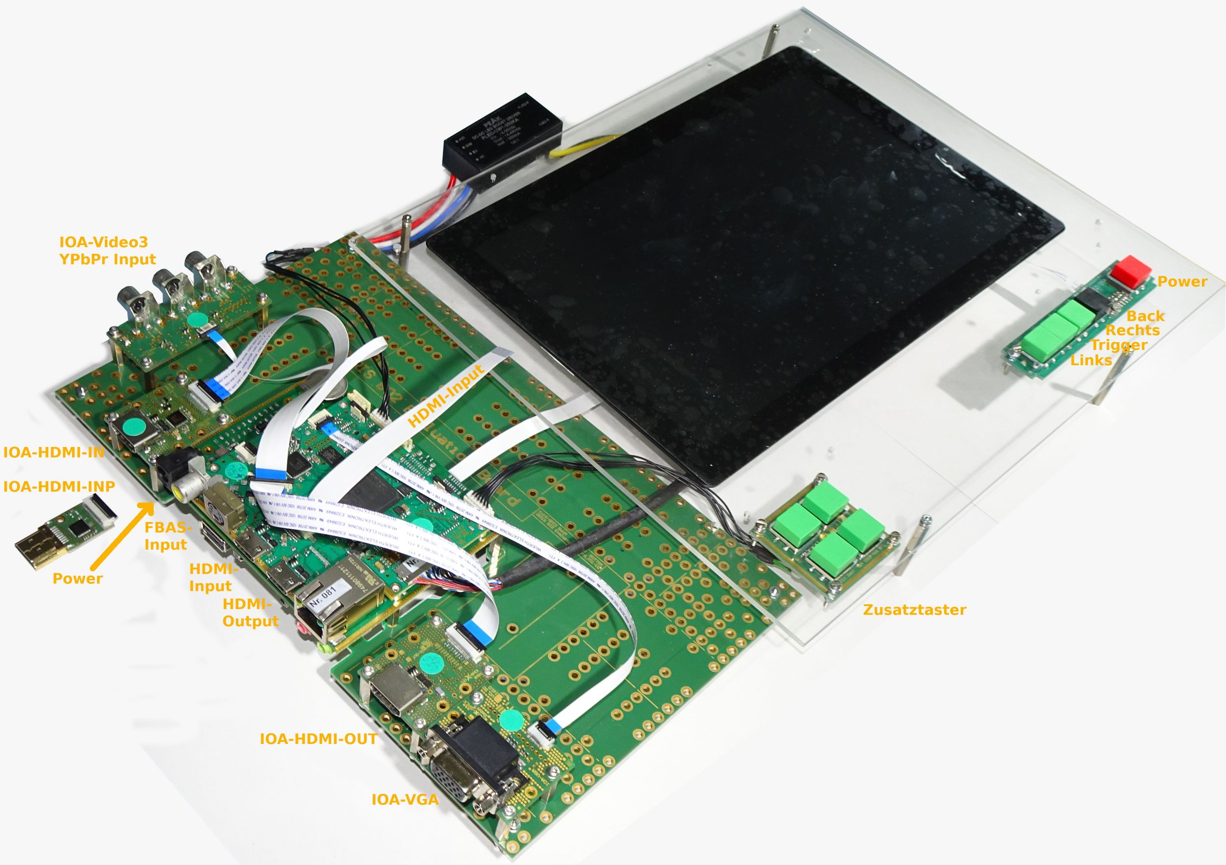 Video-Rekorder-Board mit Display
