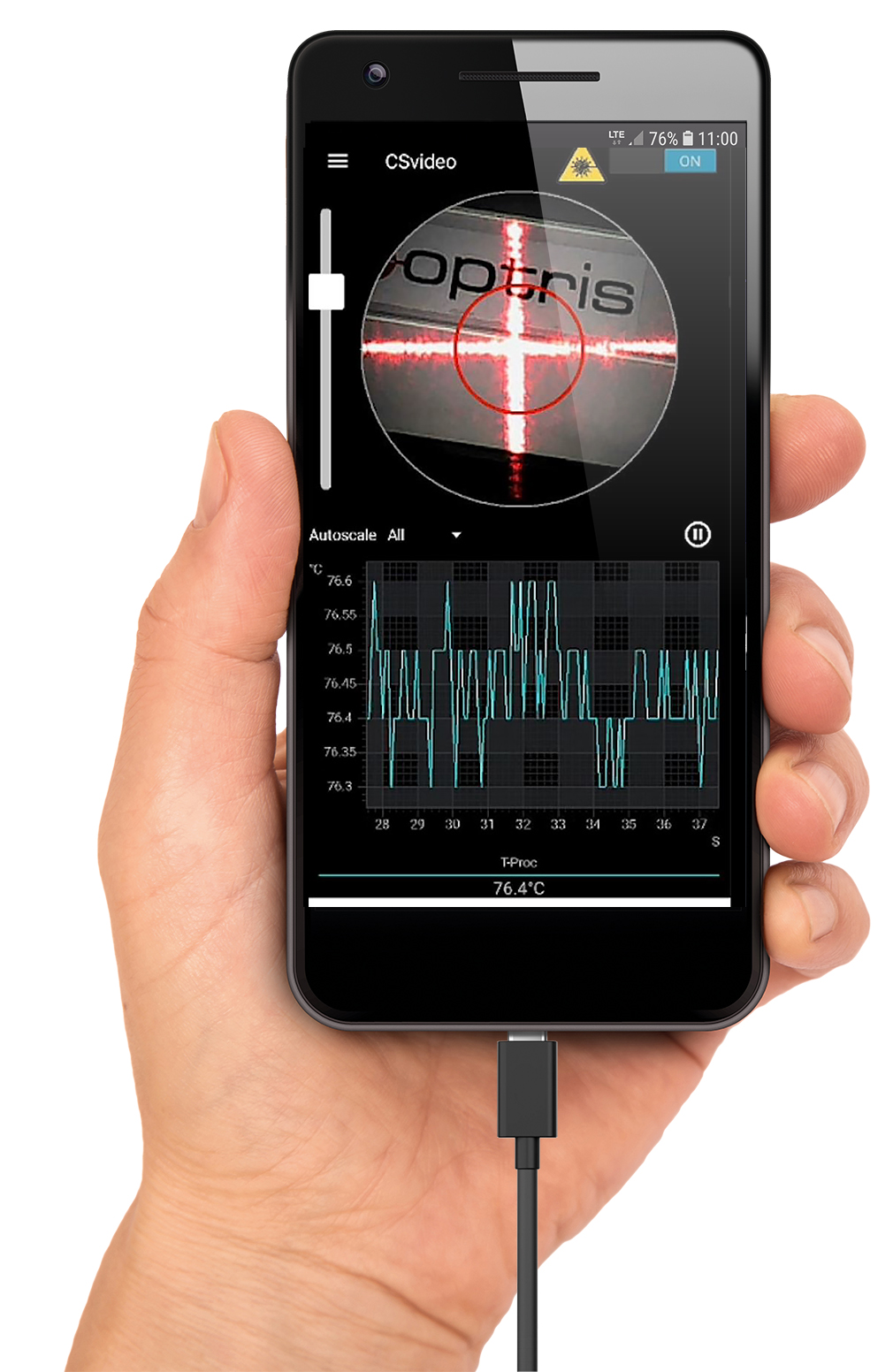 Video-Pyrometer für genaue Fokussierung