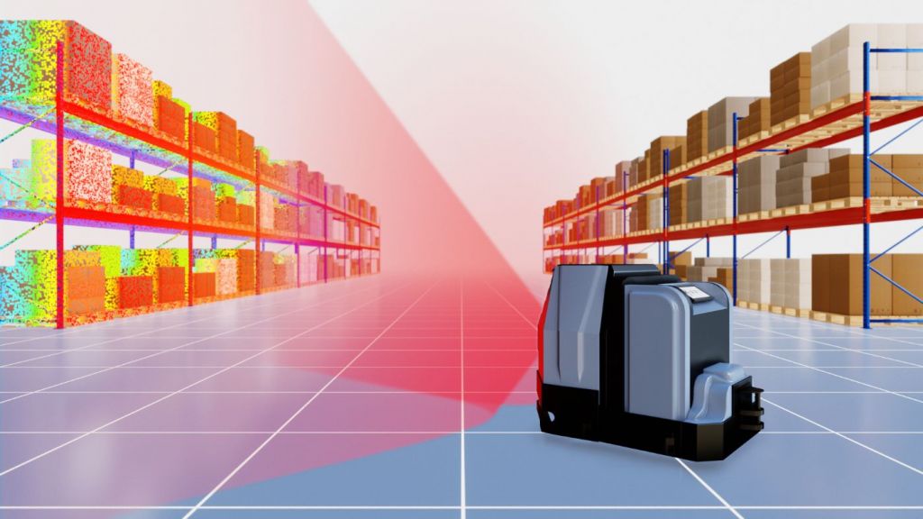 Bild 1 | Autonom arbeitende mobile Roboter sind eine der Anwendungen für die neue Bildverarbeitungsplattform O3R. ifm bietet passend dazu Kamera-Köpfe, 3D-Sensoren oder eine Kombination aus 3D- und 2D-Sensoren mit verschiedenen Öffnungswinkeln und Auflösungen enthalten.