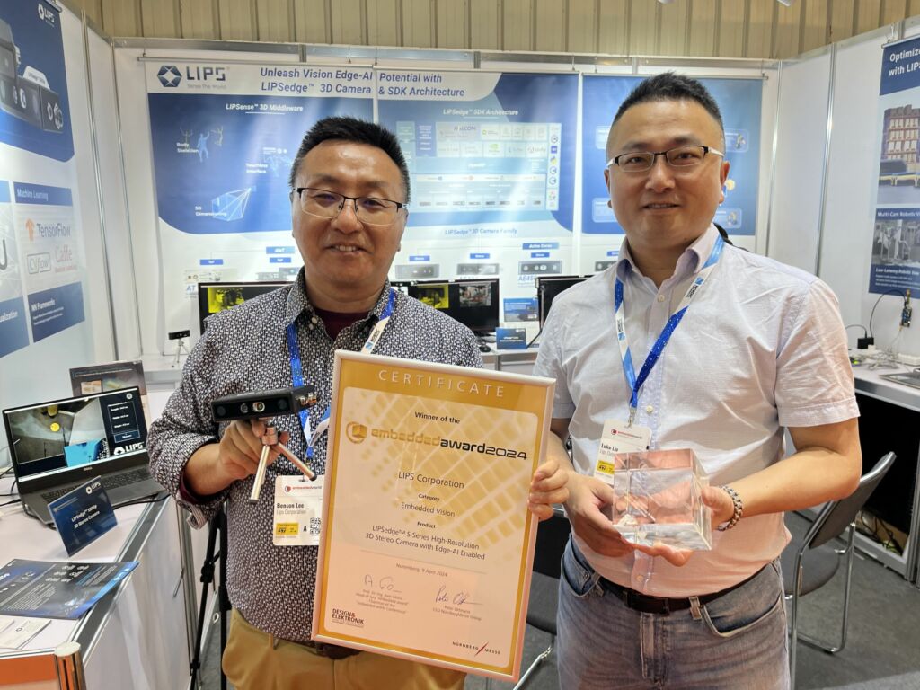 Bild 2 | Gewinner des Embedded Award 2024 in der Kategorie Embedded Vision ist
Lips Corporation mit der Edge-AI 3D-Stereokamera Serie Lipsedge S.