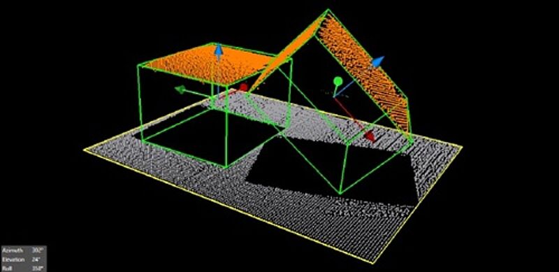 Bild 2 | Das Tool 3D-Box-Finder ist optimiert für die Suche nach quaderförmigen Objekten wie z.B. Schachteln und Verpackungen in einer Punktwolke.