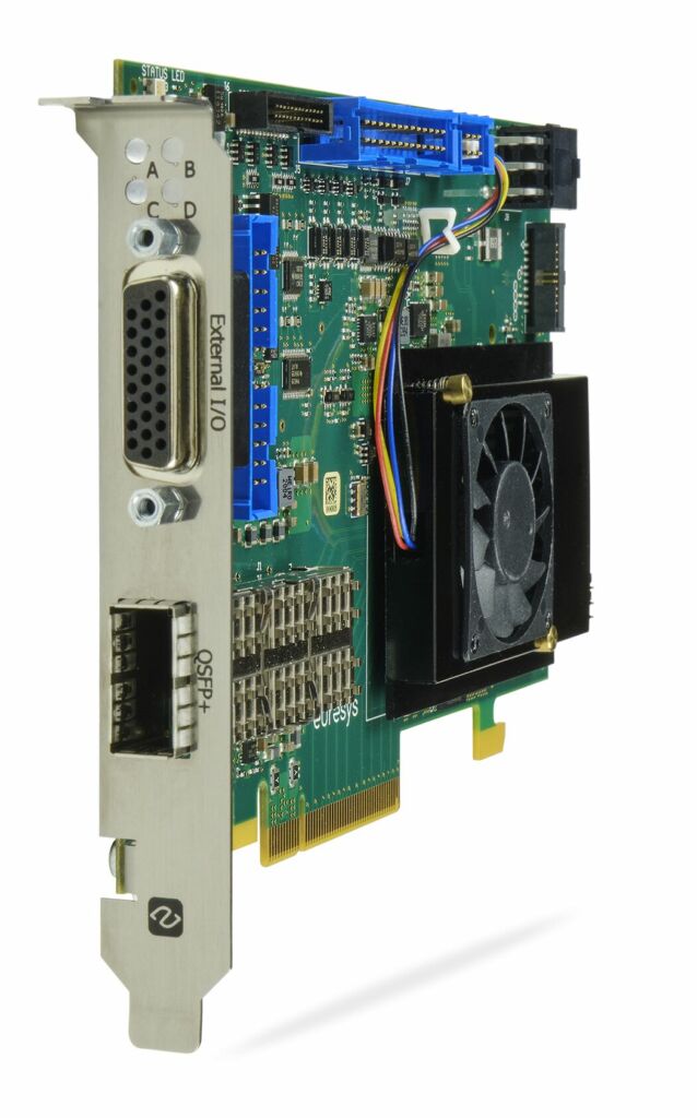 Image 2 | The Coaxlink QSFP28 will offer in a single PCI Express slot the same bandwidth as 10x CXP-12 links, or 20x CXP-6 links, or even 14x Camera Link Full frame grabbers.
