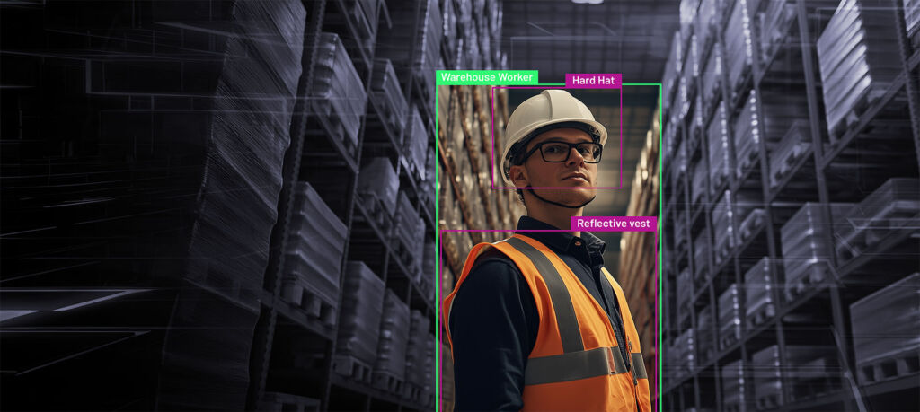 Image 1 | The Metis AIPU can process dozens of high-resolution camera streams, simultaneously in real-time. It can instantly detect PPE compliance issues such as missing helmets, incorrect vests, or access violations and report these risks.
