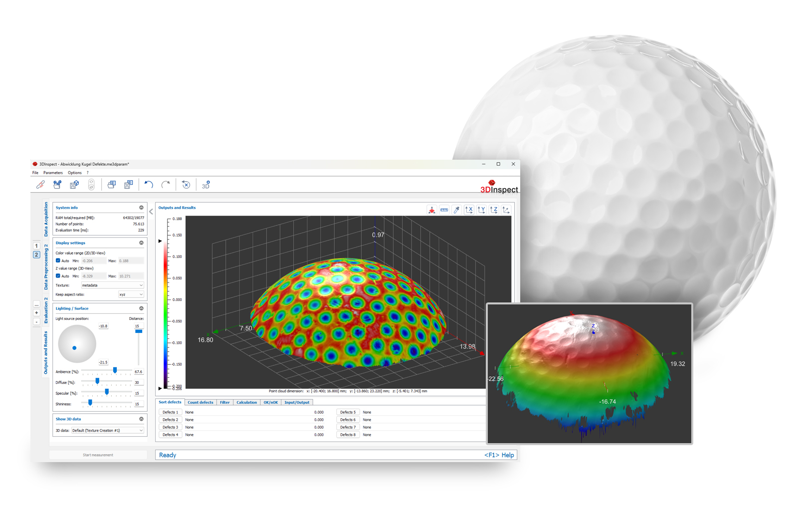Bild 2 | Mit der Funktionserweiterung "Oberflächeninspektion" stehen in der Software 3DInspect weitere Werkzeuge zur digitalen Qualitätskontrolle zur Verfügung.