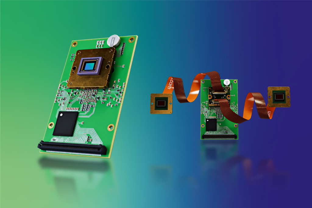 Bild 1 | Die SBC EvoCam ist die nächste Generation der intelligenten Platinenkameras von Vision Components. Sie hat einen MediaTek Genio 510 Prozessor und ist mit zahlreichen Bildsensoren (onboard oder als Remote-Heads integriert) erhältlich.