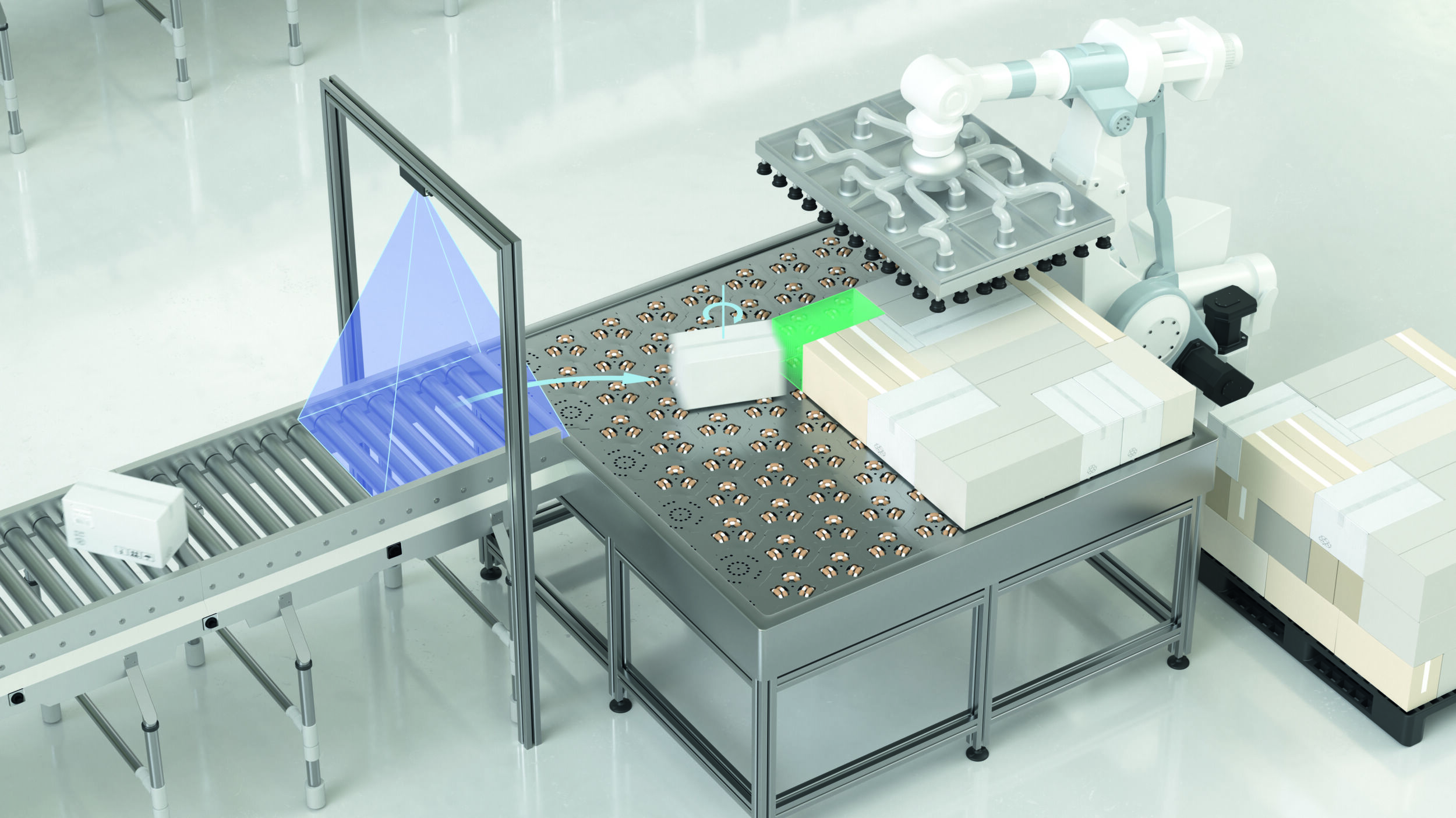 Der SmartRunner Measurer 3-D verfügt über einen integrierten Messalgorithmus, sodass die Bildverarbeitung direkt auf dem Sensor erfolgt. Die neue Variante wurde für die Objektvermessung in statischen und dynamischen Anwendungen mit Reichweiten bis zu 2,5m entwickelt.