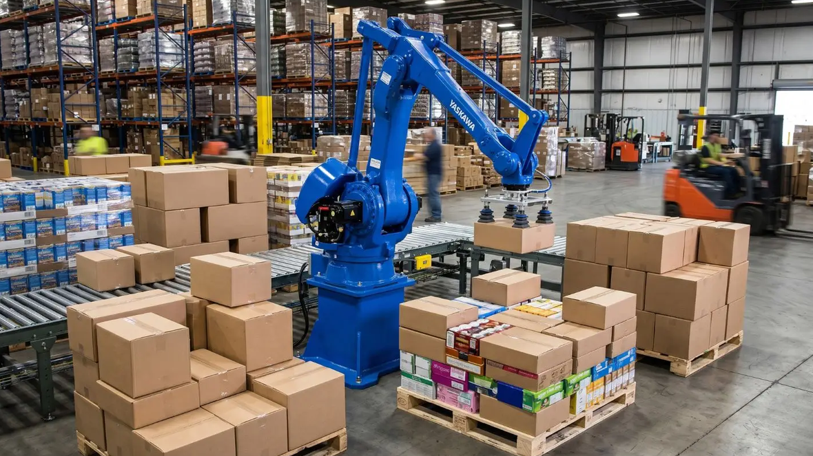 Bild 1 | Progressive Robotics entwickelt KI-gestützte Roboter-Palettierlösungen für Lager- und Intralogistikprozesse. Die Systeme automatisieren komplexe Aufgaben, inklusive Palettieren gemischter Pakete ohne vorherige Sortierreihenfolge.