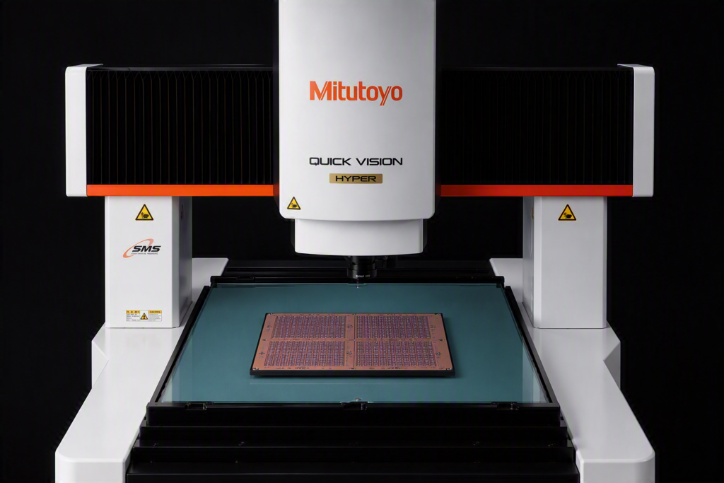 Bild 1 | Die optische Messmaschine Quick Vision NIR nutzt die Wellenlänge von 940nm im NIR-Bereich zur Erfassung verdeckter Strukturen in modernen Halbleitersubstraten.