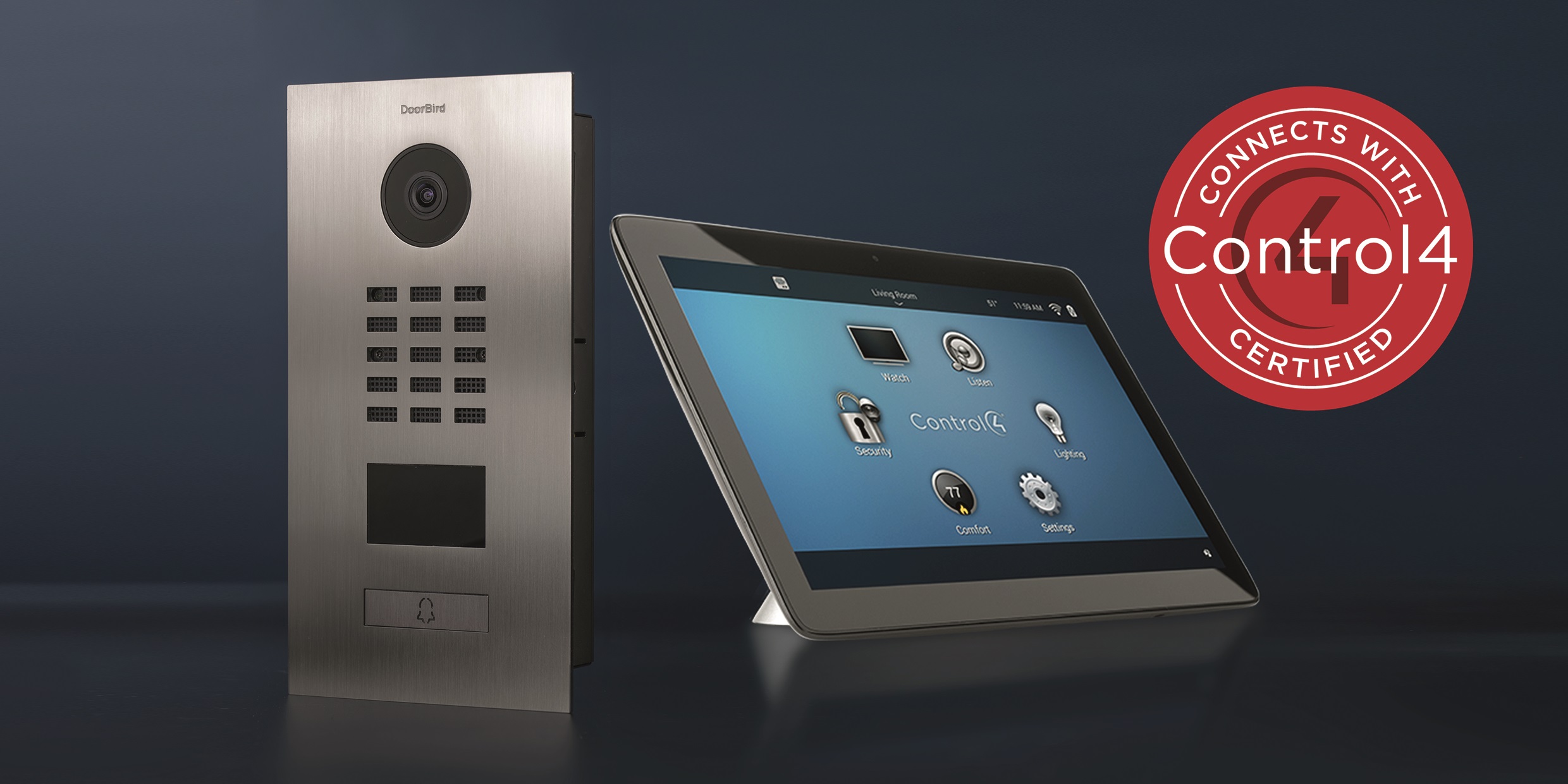Control4 zertifiziert den DoorBird-Treiber 203491_DoorBird_Control4_panel_cmyk