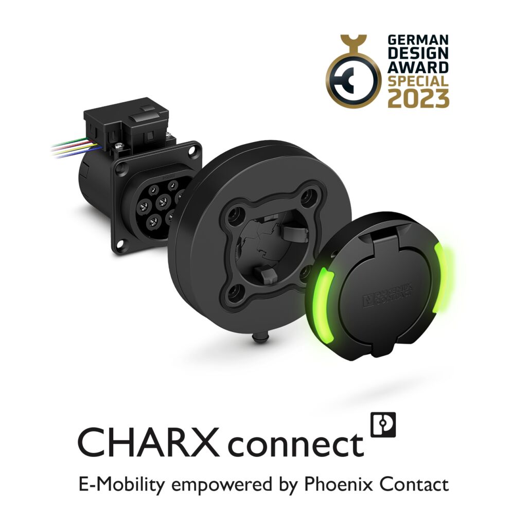 Ausgezeichnetes Design - mit dem Gütesiegel "Special Mention" des German Design Awards konnte sich Charx connect modular vom Wettbewerb abheben.