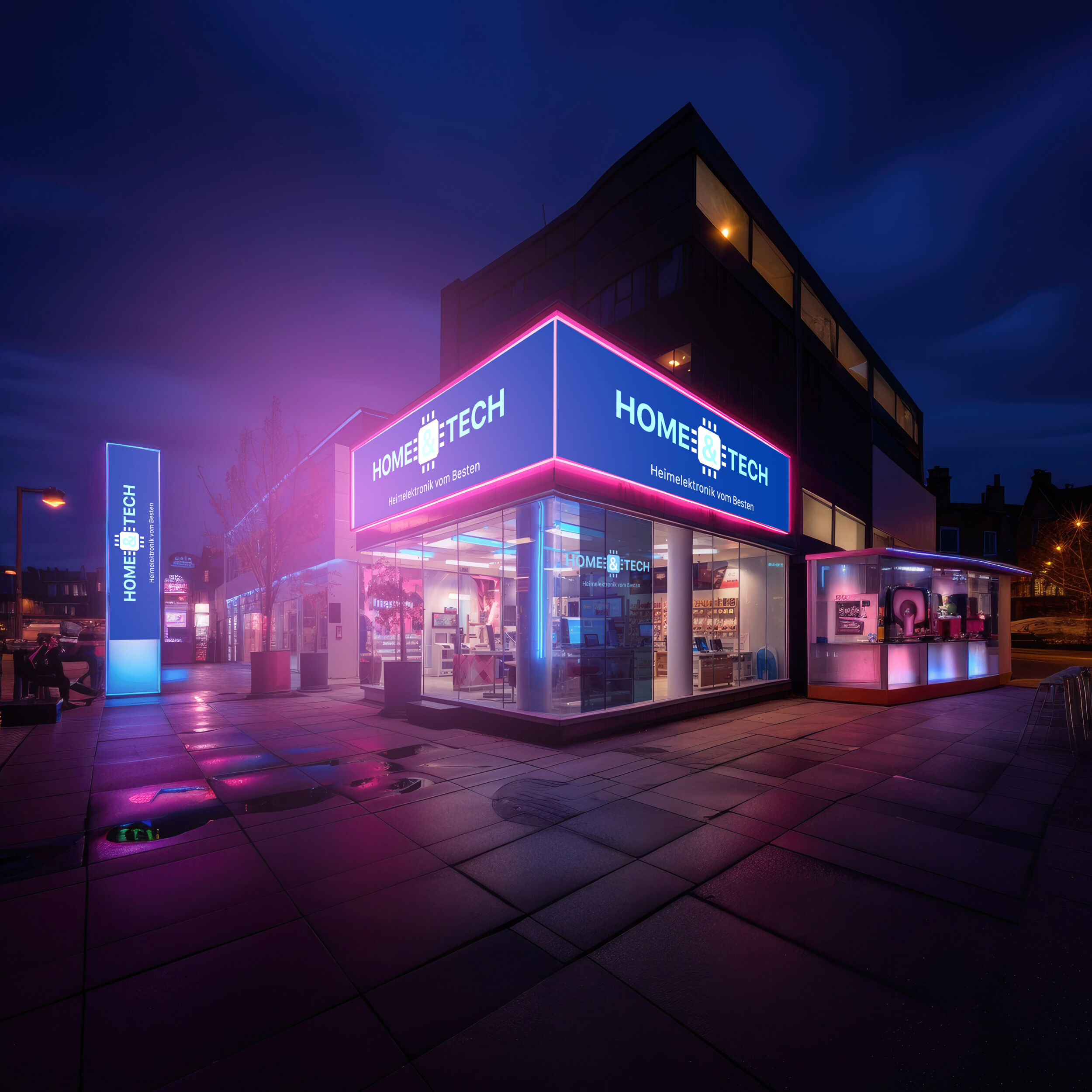 F&uuml;r die Au&szlig;endarstellung des Ladenlokals vor Ort ist im Rahmen von Home & Tech gesorgt.