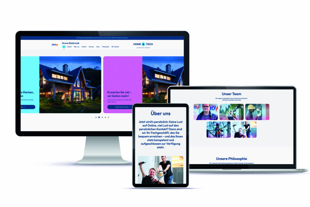 In der Home & Tech Mitgliedschaft ist eine eigene Homepage inbegriffen.