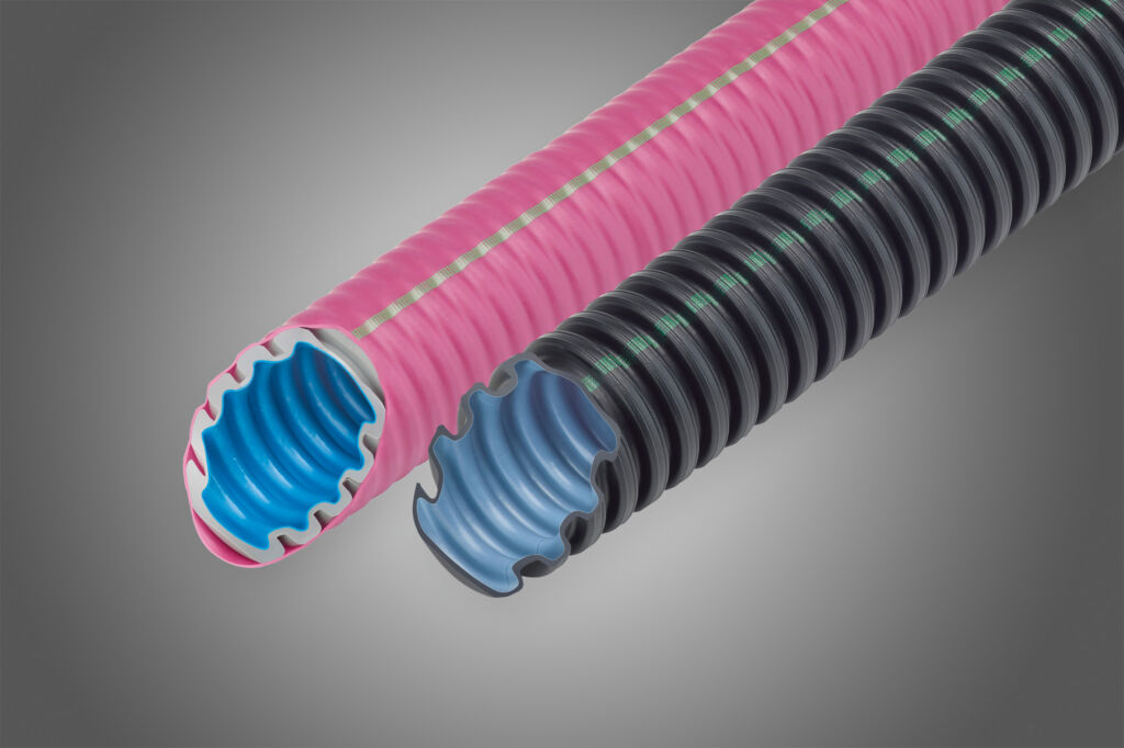 Die ökobilanzierten Control-Elektroinstallationsrohre schützen Kabel im Gebäude.