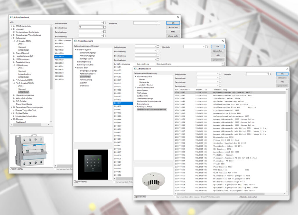Das Datenbank-Update in DDScad umfasst Herstellerdaten aus der Elektro-, Sicherheits- und Geb&auml;udeautomationstechnik.