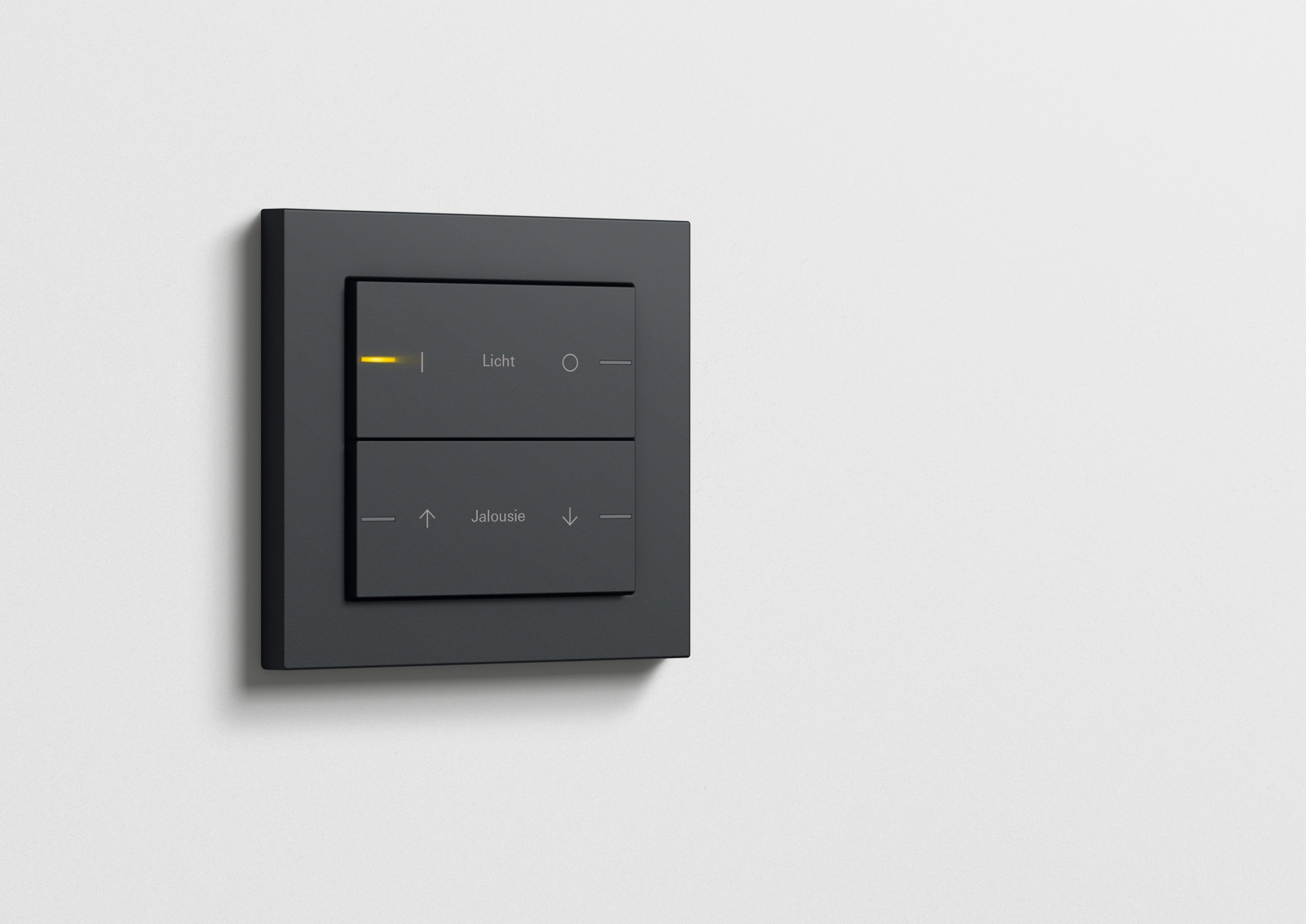Tastsensor 4 im System 55, Komfort 2fach f&uuml;r Gira One in der Gira Designlinie E2, Schwarz matt.