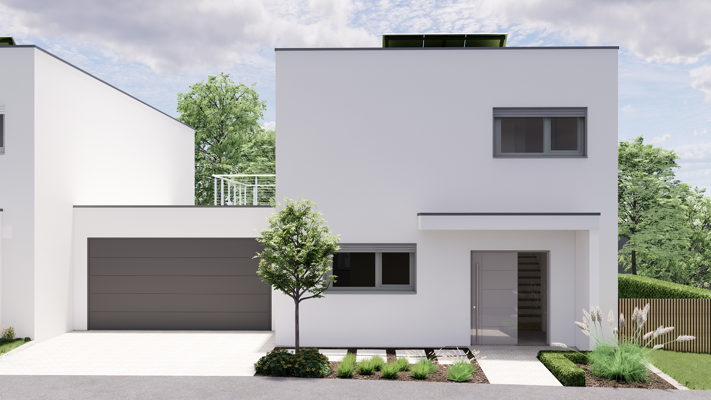 Das leichte CO2-reduzierte Kunststoff-Wellrohr FBY-EL-F Co2ntrol ist im Estrich und in der Hohlwand der Kettenhäuser in Biberach verlegt.