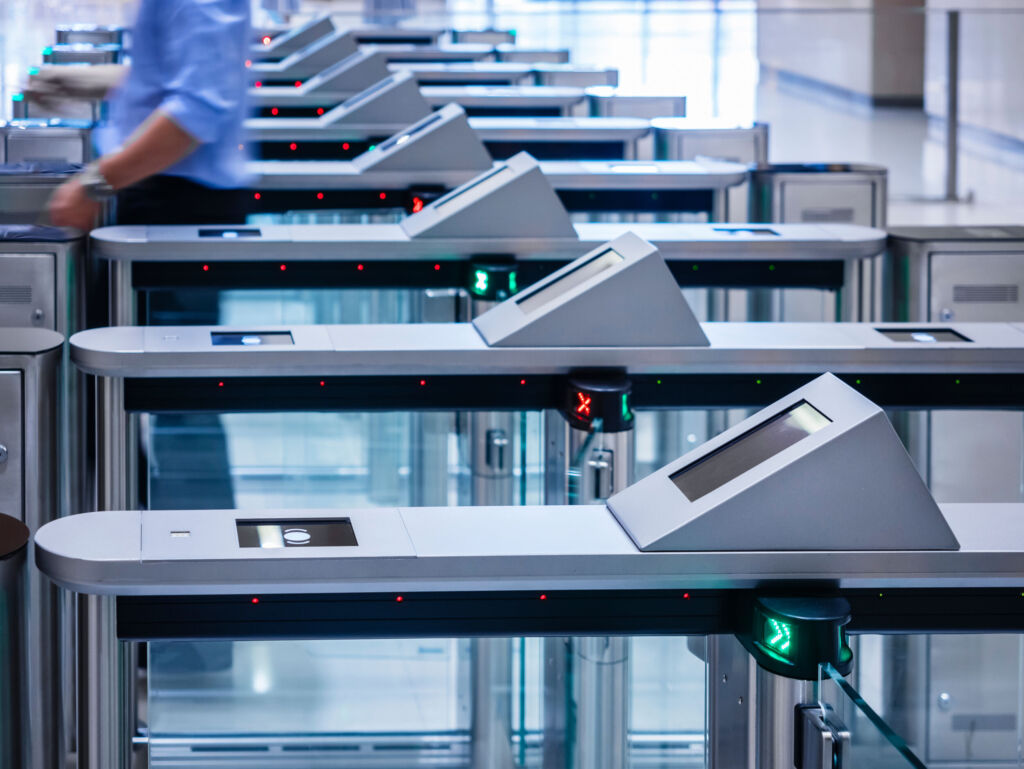 Electronic Entrance gate card People walking pass Access Building Security system