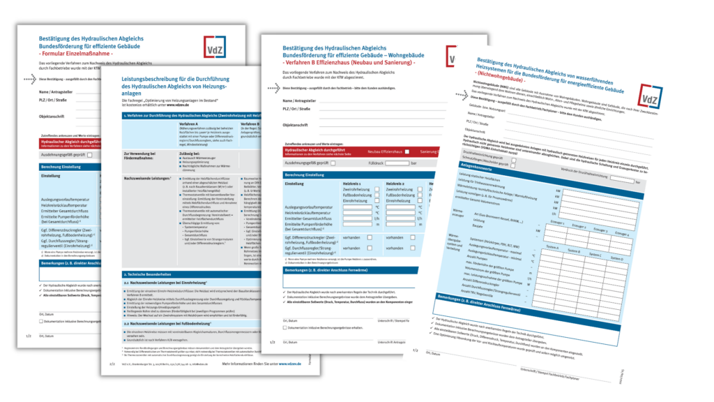 4 VdZ Formulare hydraulischer Abgleich