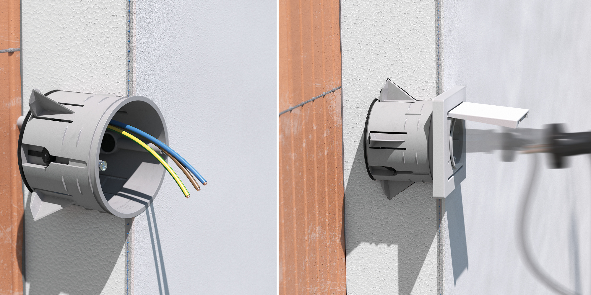 Elektro-Installation in WDVS