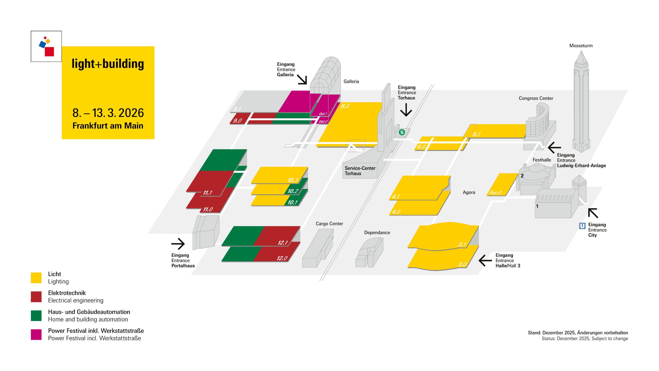 Rund 2.000 Aussteller treffen sich auf der Light + Building 2026 lb2026-gelaendeplan-16-9