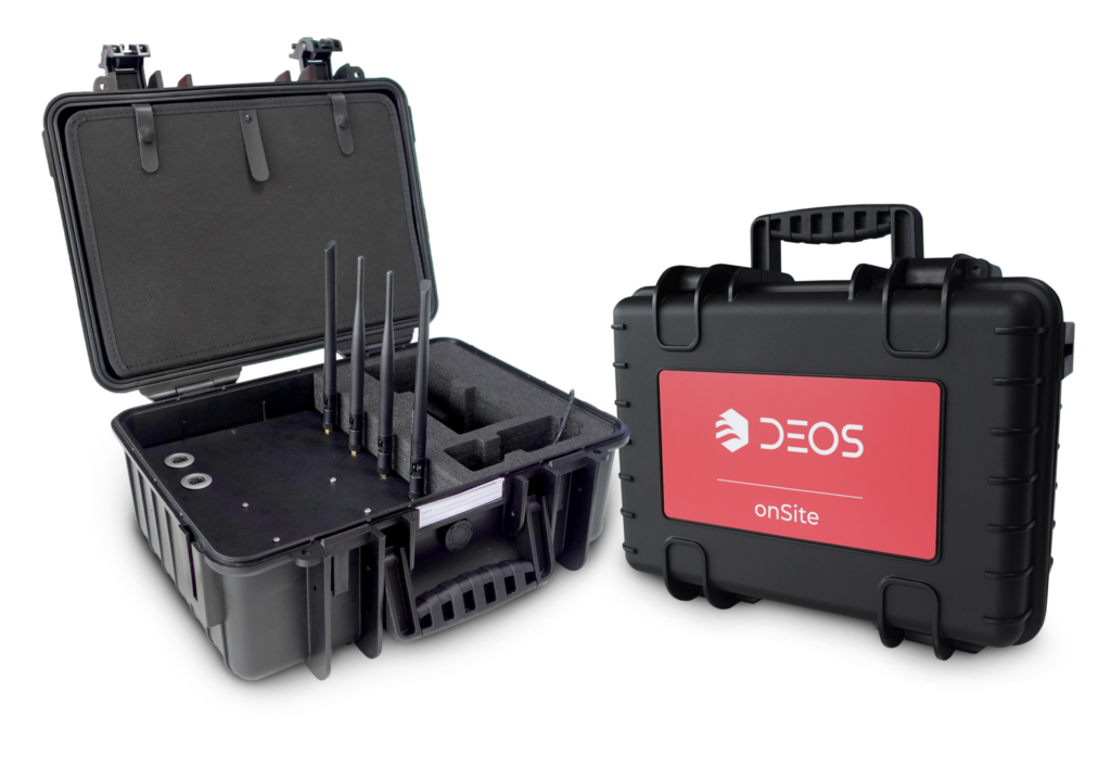 Die Hardwarekomponente OnSite-Box sichert die Konnektivität der Lösung auf der Baustelle.