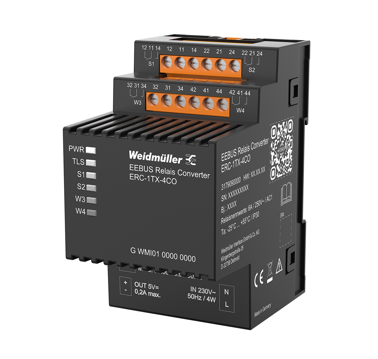 Der EEBUS Relais Converter (ERC) ist eine gemeinsame Entwicklung von PPC und Weidmüller. Er überträgt digitale Steuerinformationen in analoge Relaiskontakte und erschließt damit das Smart-Grid-Umfeld auch für bestehende Technik.