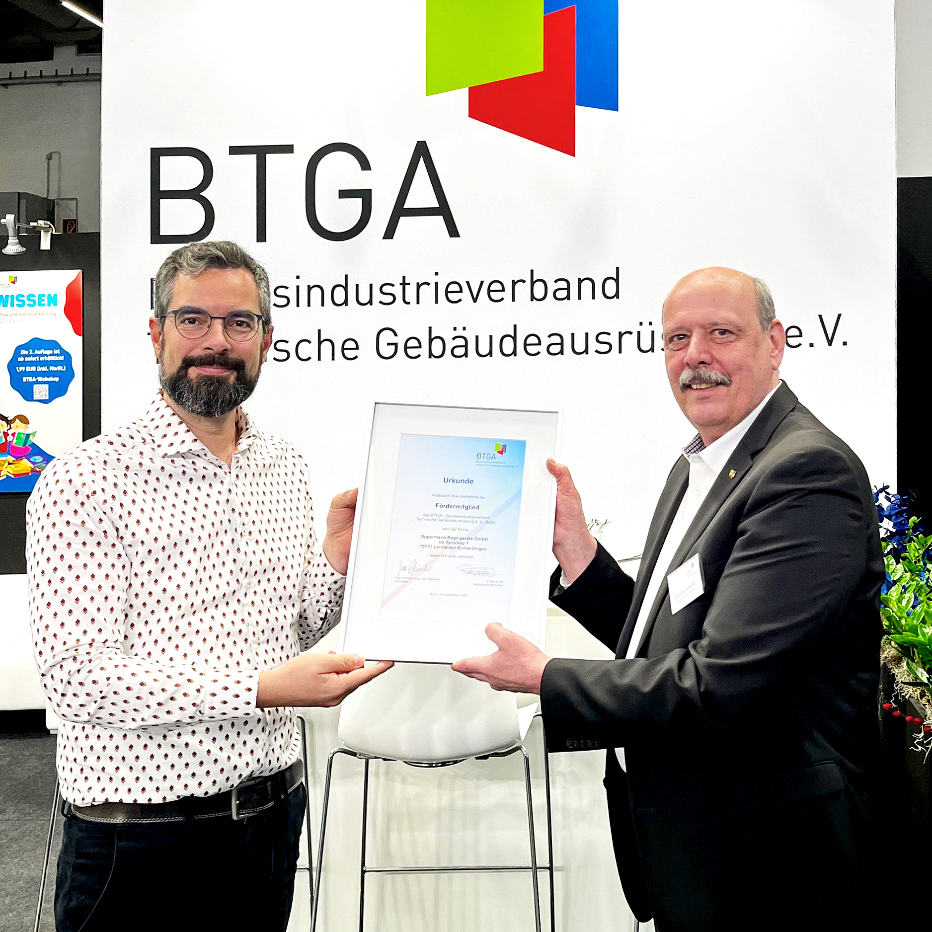 Oppermann Regelgeräte ist neues Fördermitglied des BTGA