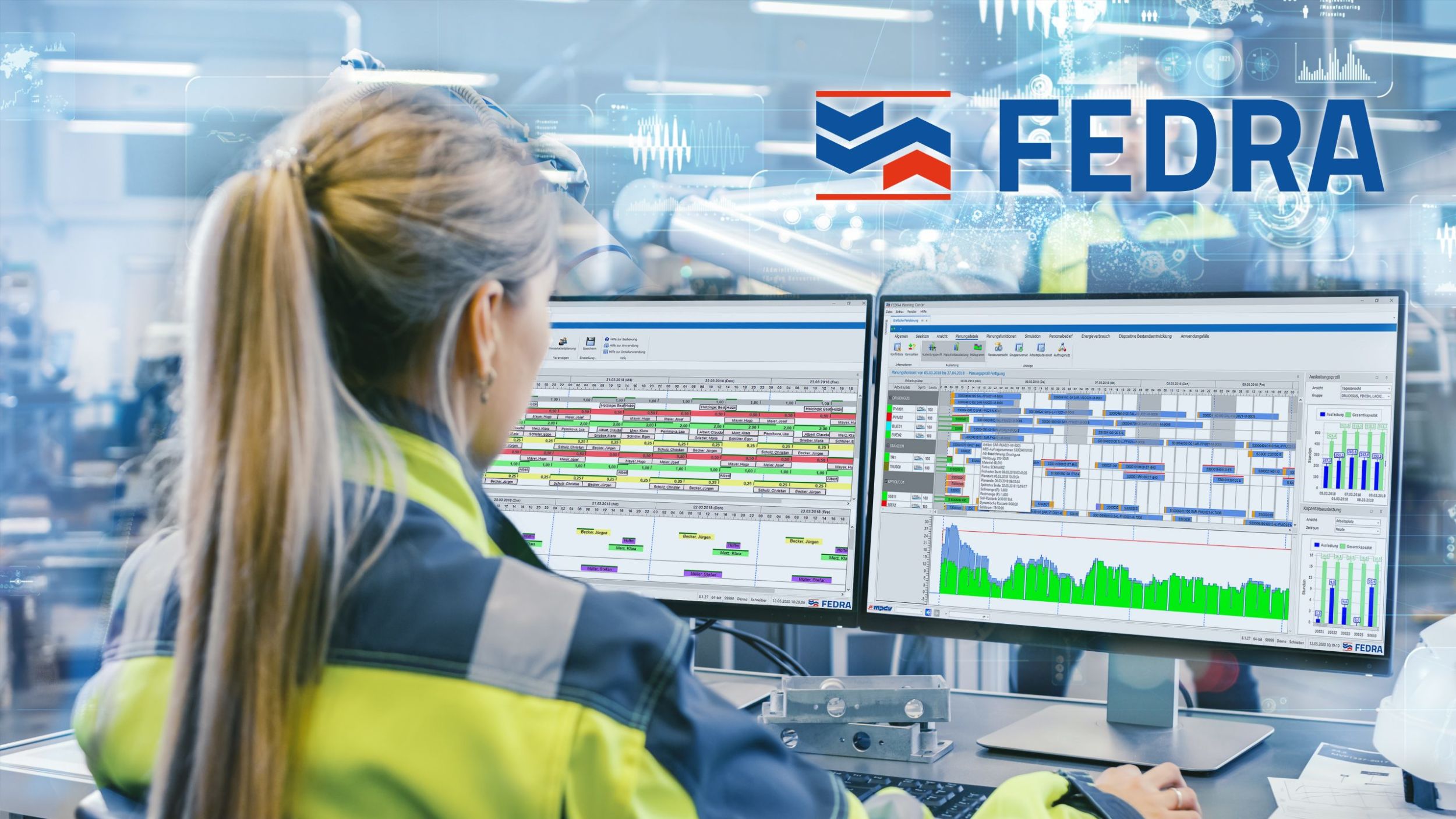 At the Factory Female Mechanical Engineer Designs 3D Engine on scaled