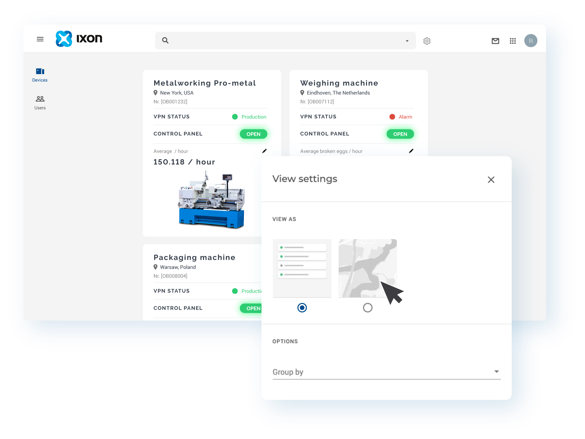 Industrial-Internet-of-Things-System mit überarbeitetem Interface