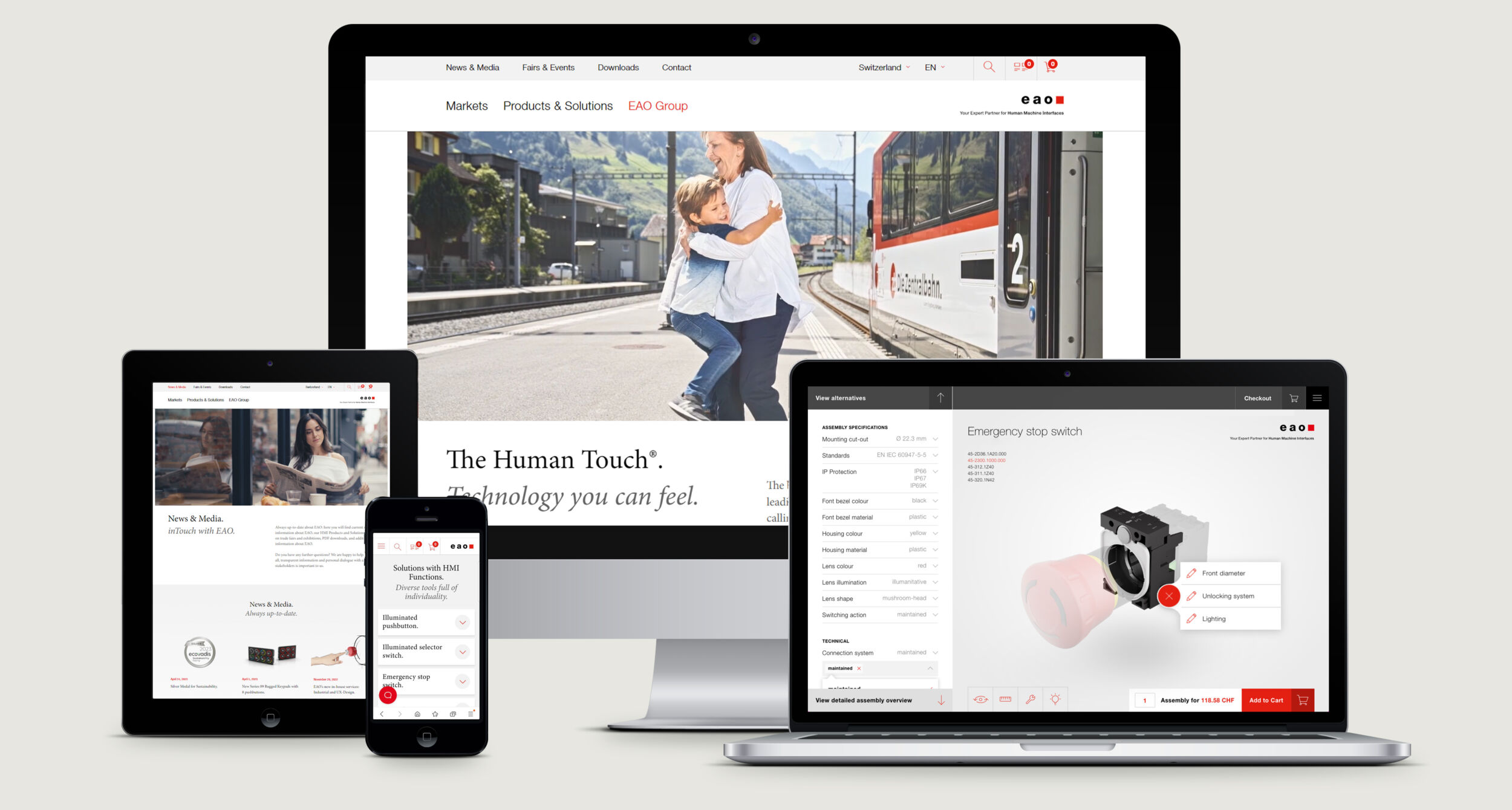 Nutzerfreundliche modern gestaltete HMI-Webseite