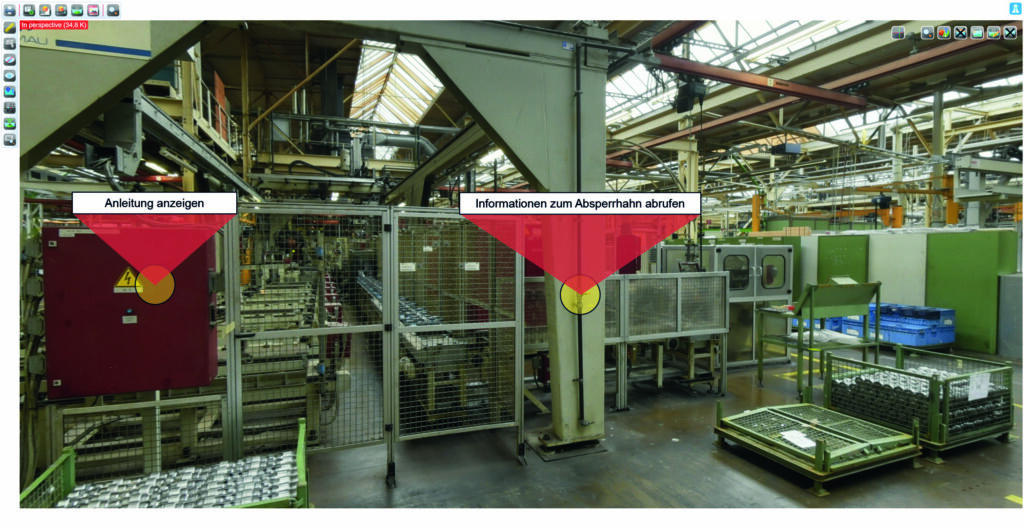 Im fotorealistischen digitalen Zwilling lassen sich Anleitungen oder andere Informationen zu den dort vorhandenen Anlagen hinterlegen.