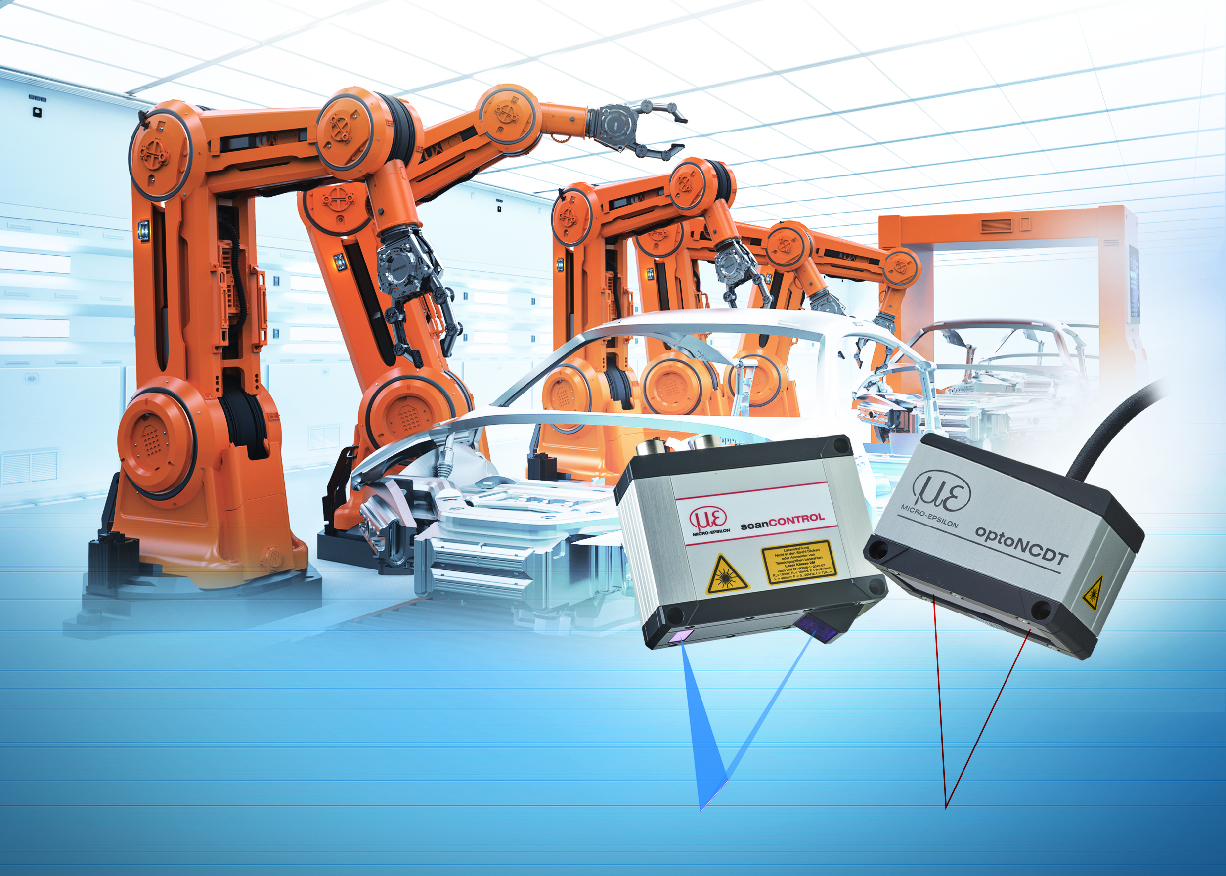 Leistungsstarke Sensorik in Robotikanwendungen Sensoren von Micro-Epsilon nehmen entscheidenden Einfluss auf die Effizienz und Genauigkeit in robotergesteuerten Produktionsprozessen.