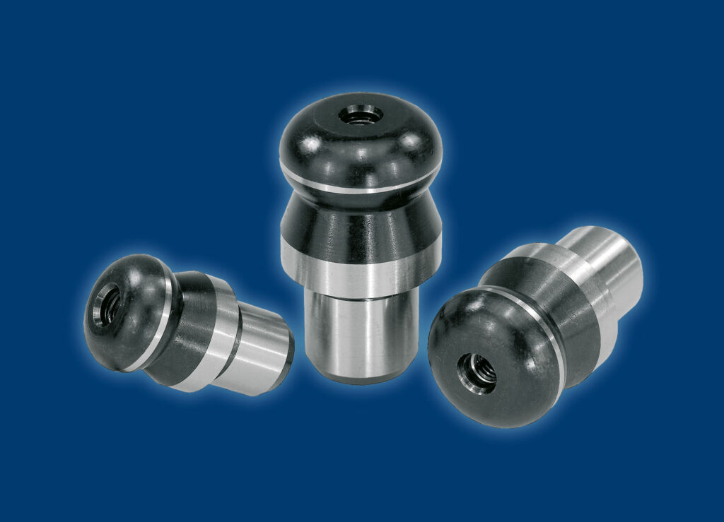 Aufnahmebolzen mit Kugelansatz (Form B) erleichtern den F&uuml;gevorgang, da sie f&uuml;gegerecht gestaltet sind. Die Klemmneigung - auch Schubladeneffekt genannt - wird durch den Kugelansatz und die sich anschlie&szlig;ende F&uuml;geschr&auml;ge minimiert. 