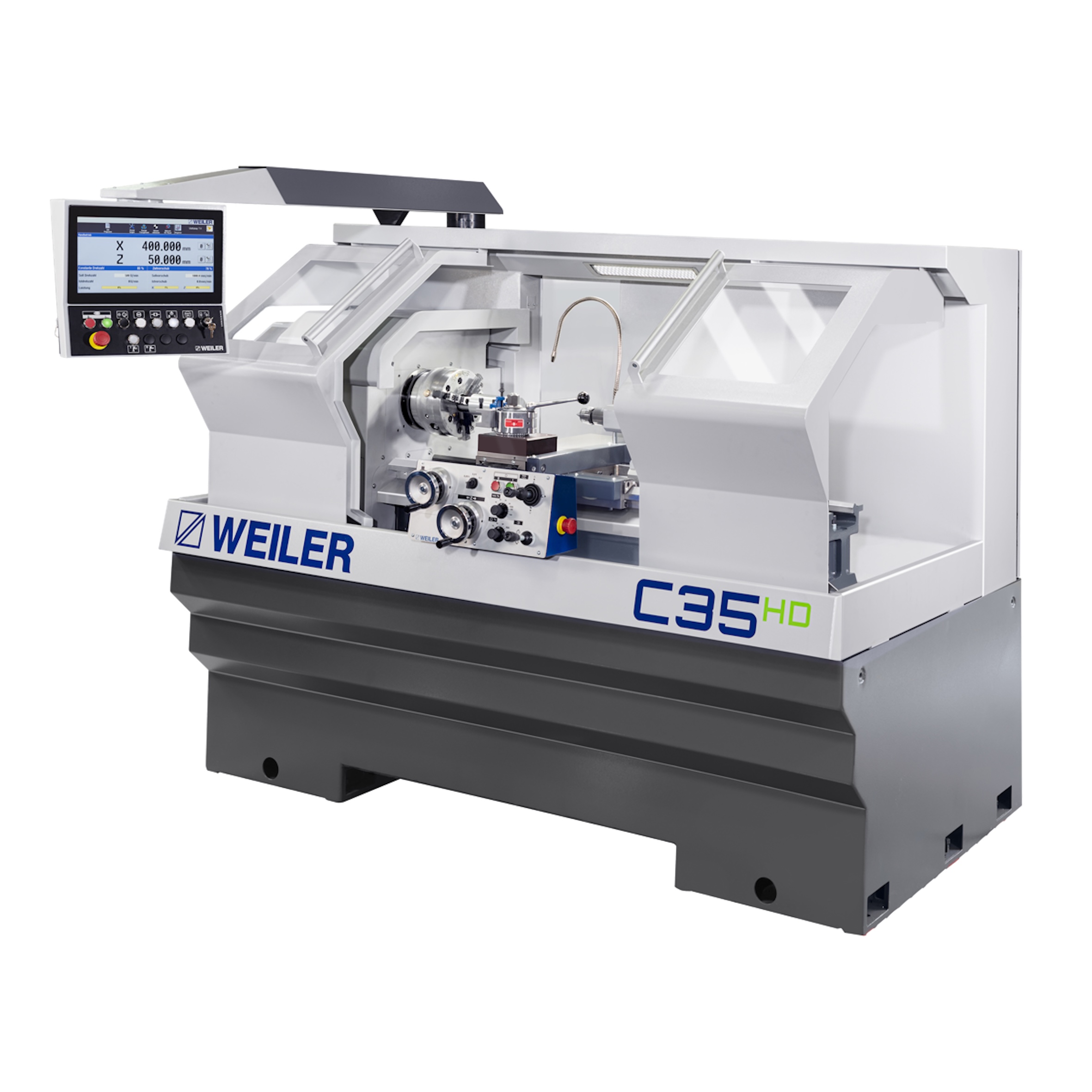 Innovationen zum Drehen und Fräsen Mit der C35 HD stellt Weiler seine aktuelle servokonventionelle Präzisions-Drehmaschine vor.