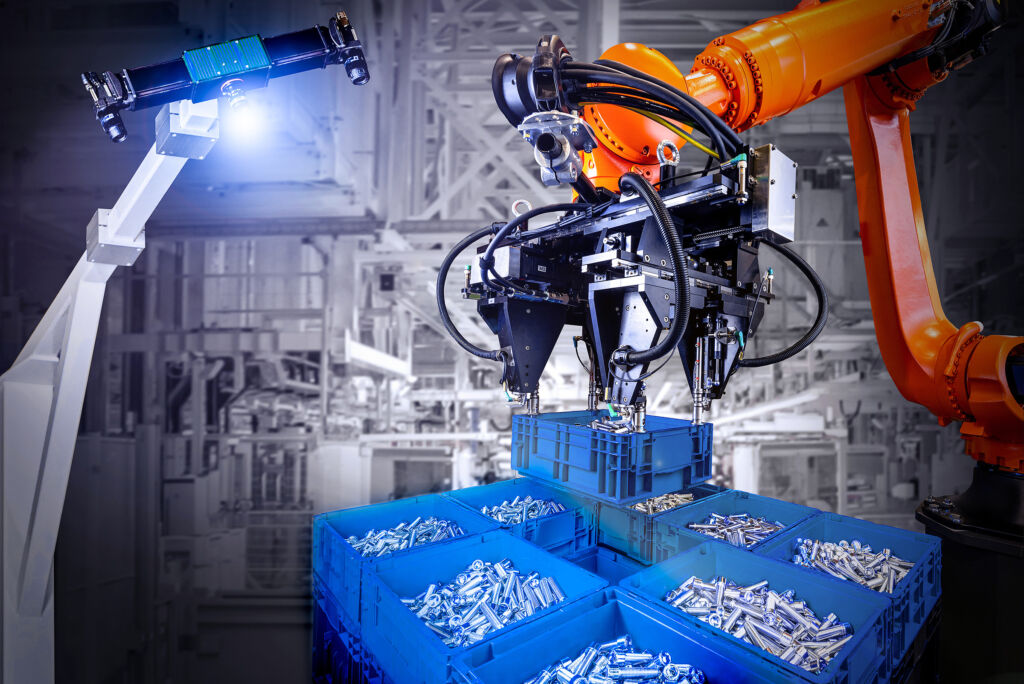 Die messende 3D-Visionl&ouml;sung ermittelt zuverl&auml;ssig das Stapelschema der jeweils obersten   Palettenebene, identifiziert dabei die vorhanden Kistentypen und detektiert deren Orientierung. 