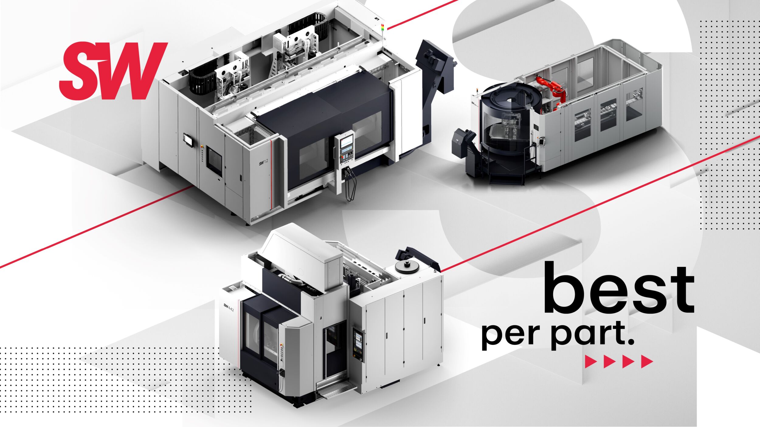 Gem&auml;&szlig; dem Ansatz 'best per part' zeigt SW auf der EMO Hannover 2025 L&ouml;sungen f&uuml;r verschiedenste Produktionsbedarfe.