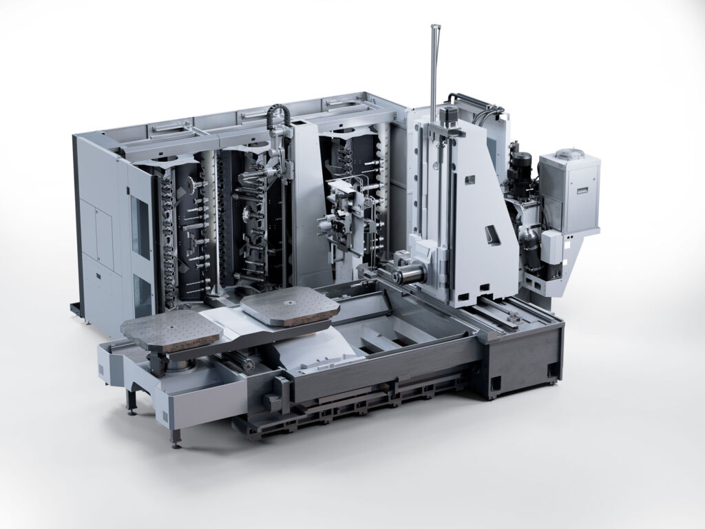 XXL-Bearbeitung auf kleinem Footprint: Auf der BIEMH k&ouml;nnen sich Besucher &uuml;ber das horizontale Bearbeitungszentrum Heckert H100 informieren, das sich f&uuml;r die pr&auml;zise Bearbeitung gro&szlig;er kubischer Bauteile eignet. 
