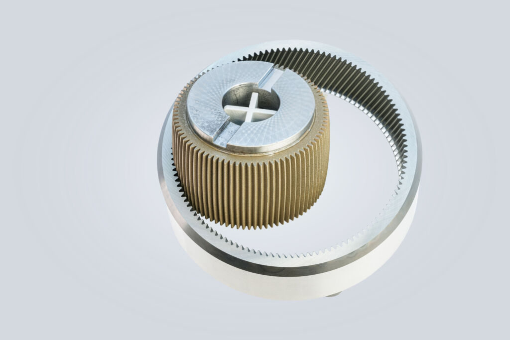 Abrichtfreies, galvanisch belegtes Sch&auml;lrad mit mehreren Shiftpositionen.