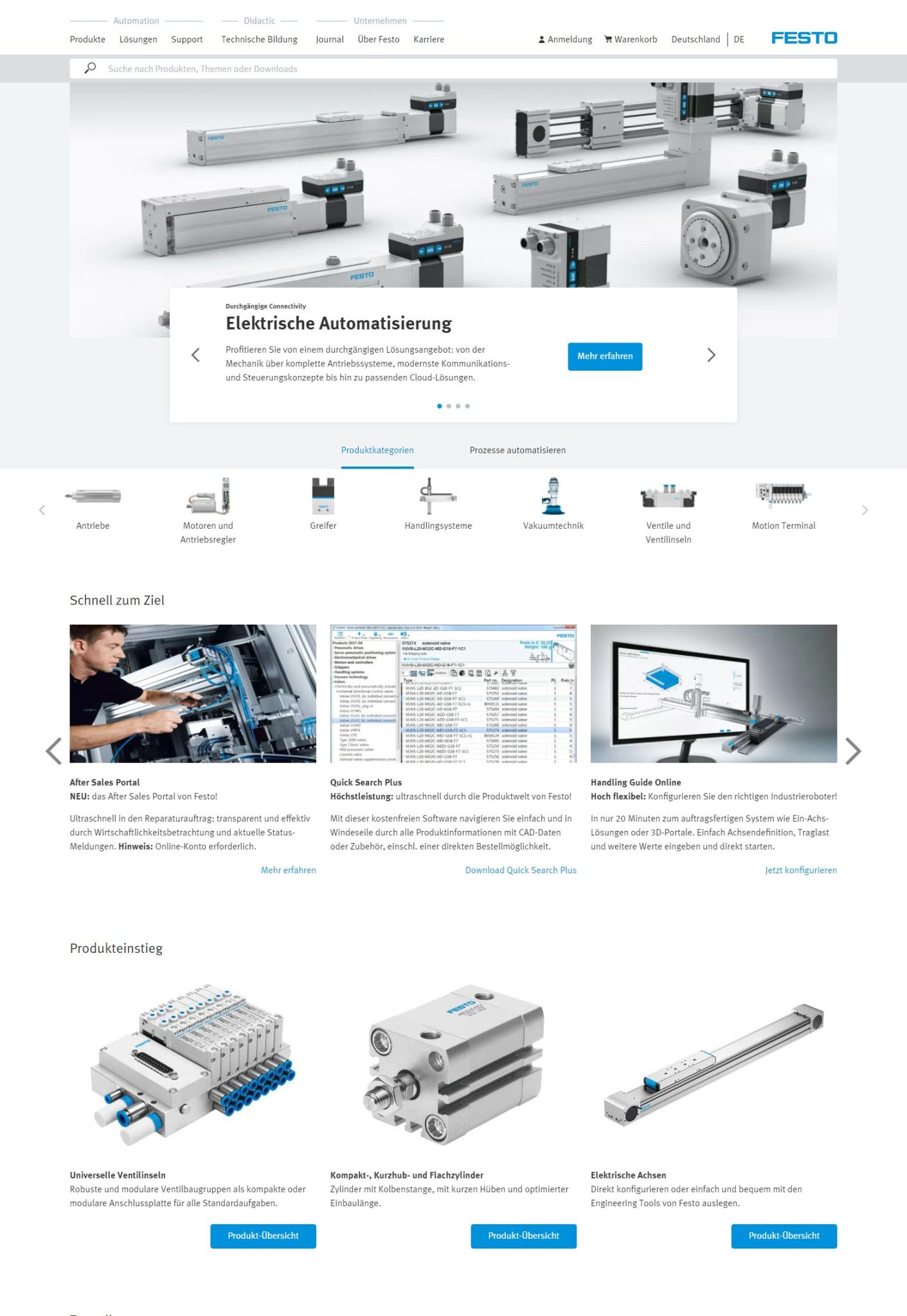 Neue Website von Festo Industrial Communication Journal