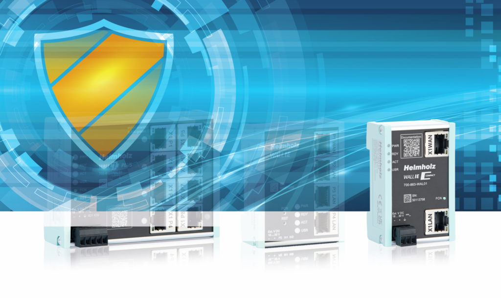 Die Wall-IE-NAT-Gateways umfassen Bridge- und
Firewall-Funktionen und erlauben eine maßgeschneiderte Absicherung von industriellen Netzwerken.