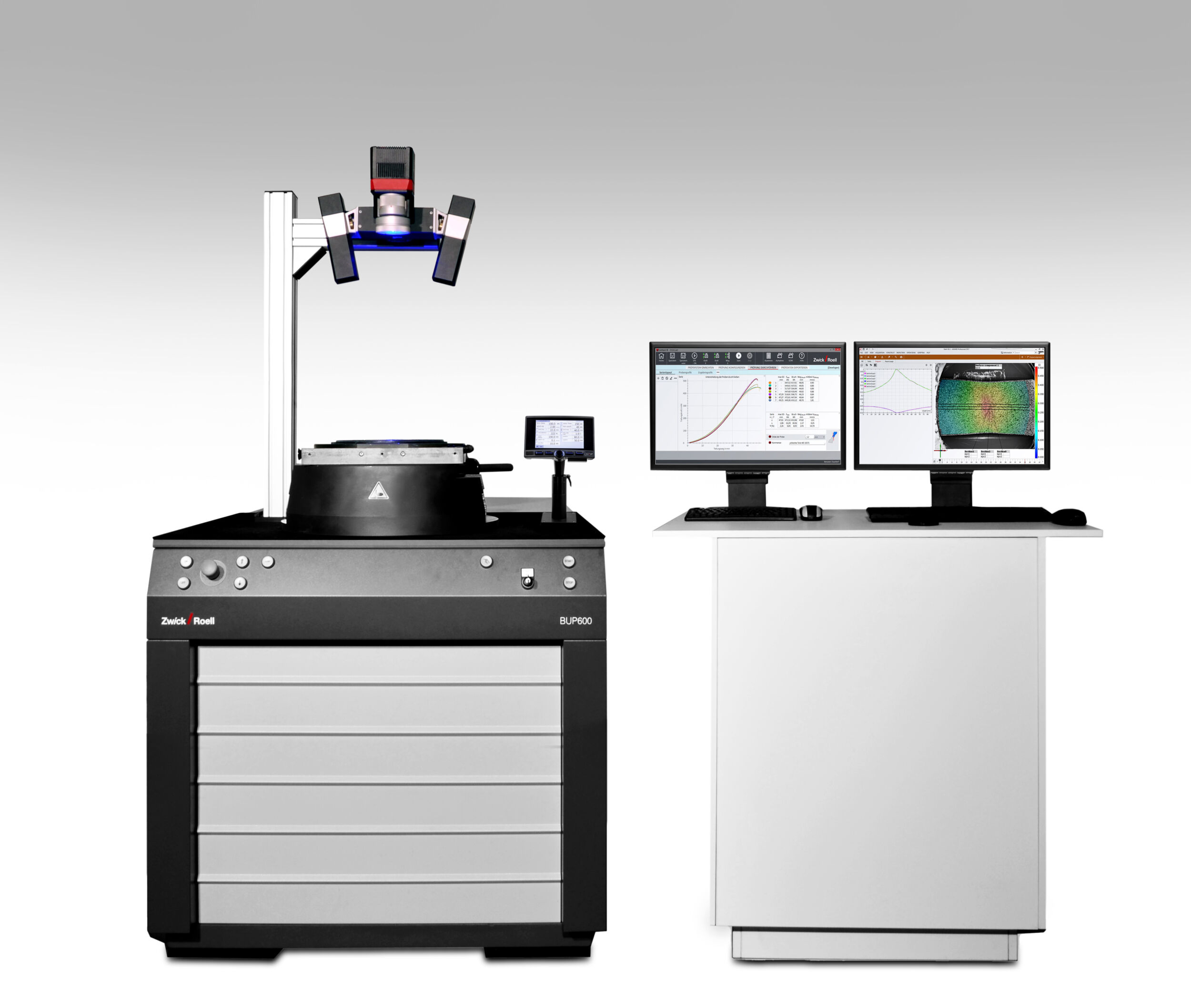 Blechumform-Prüfmaschine für Prüfkräfte bis zu 1.000kN.