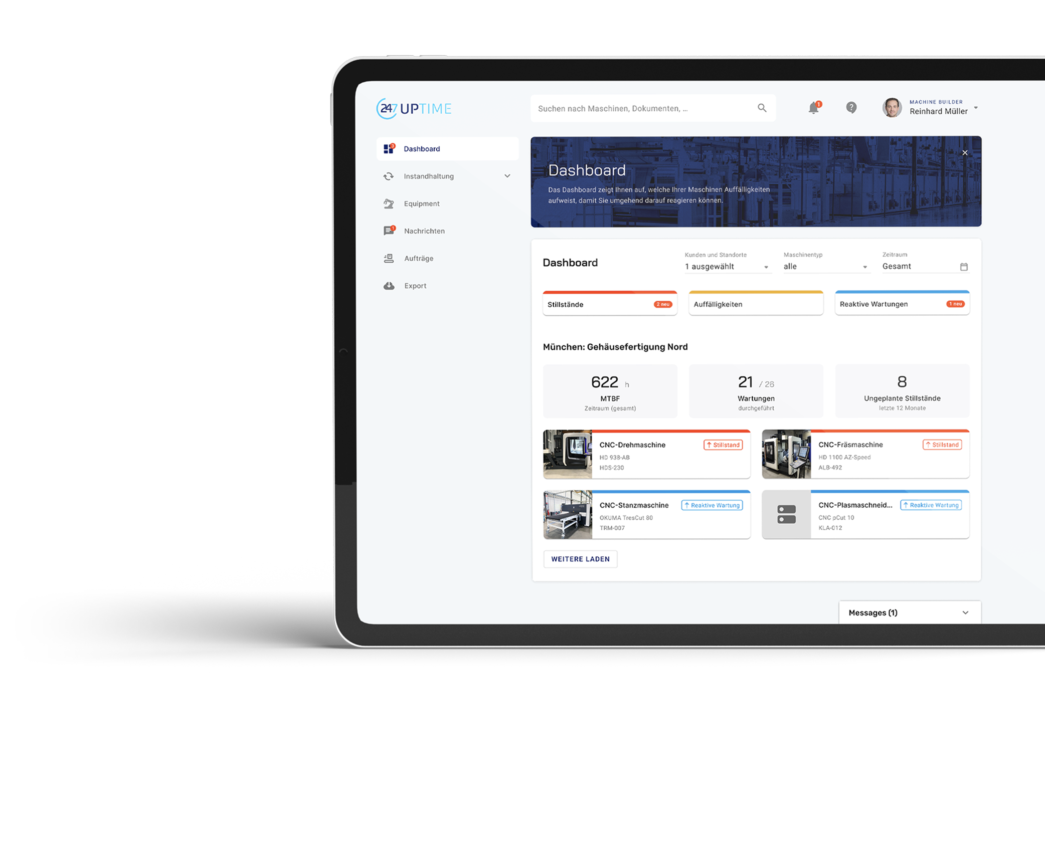 Digitale Instandhaltungs- und Wartungssoftware 247Uptime von 247FactoryNet